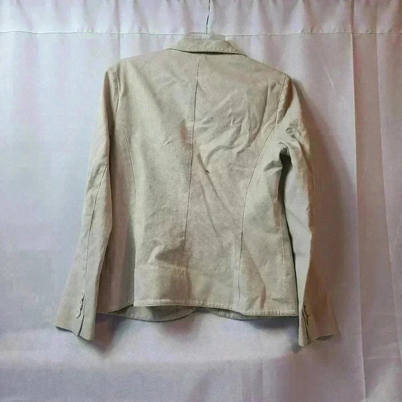 Vintage Margaret Francis Tan Cotton Blazer Jacket Women's Size 8 - Picture 3 of 4